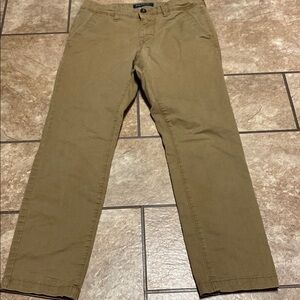 Classic Tan Size 29/30 Slim Chinos with Straight-Leg Cut